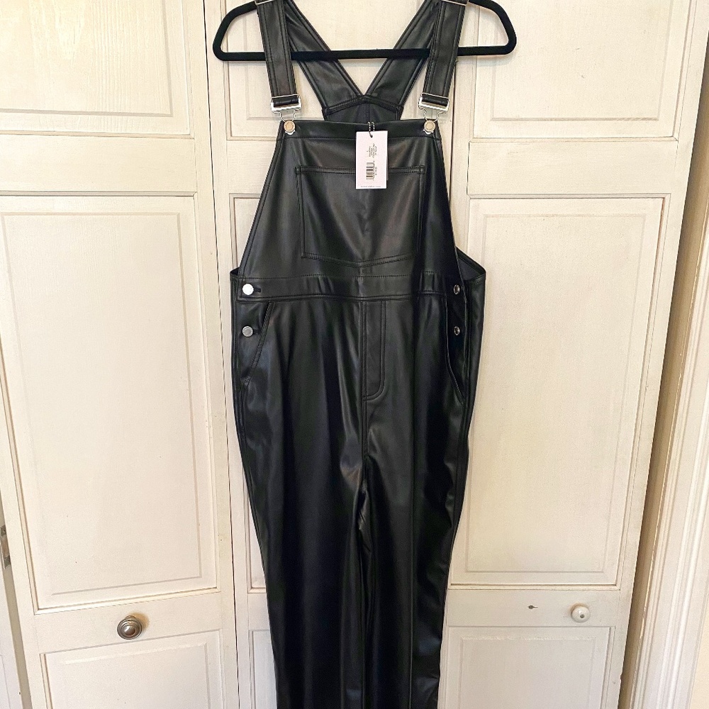 Leather Overalls, WeWoreWhat, black, L